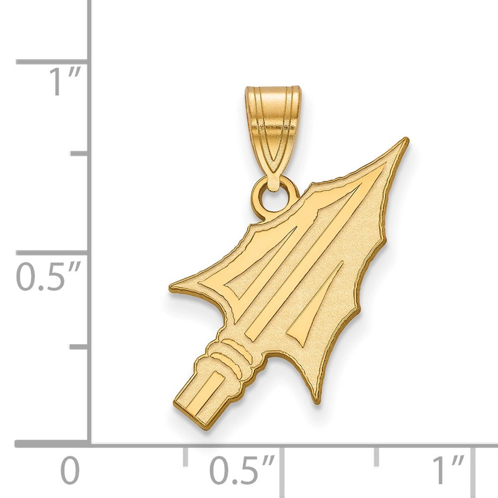 10K Gelbgold Logoart Florida State University Pfeil Groß Anhänger