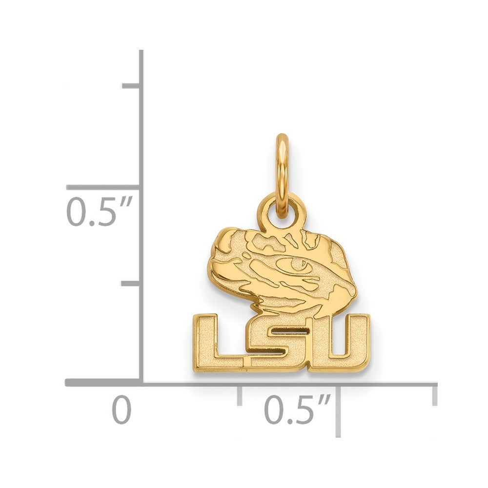 Vergoldet Sterlingsilber Logoart Louisiana State University L S U Tiger Auge Extra Klein Anhänger
