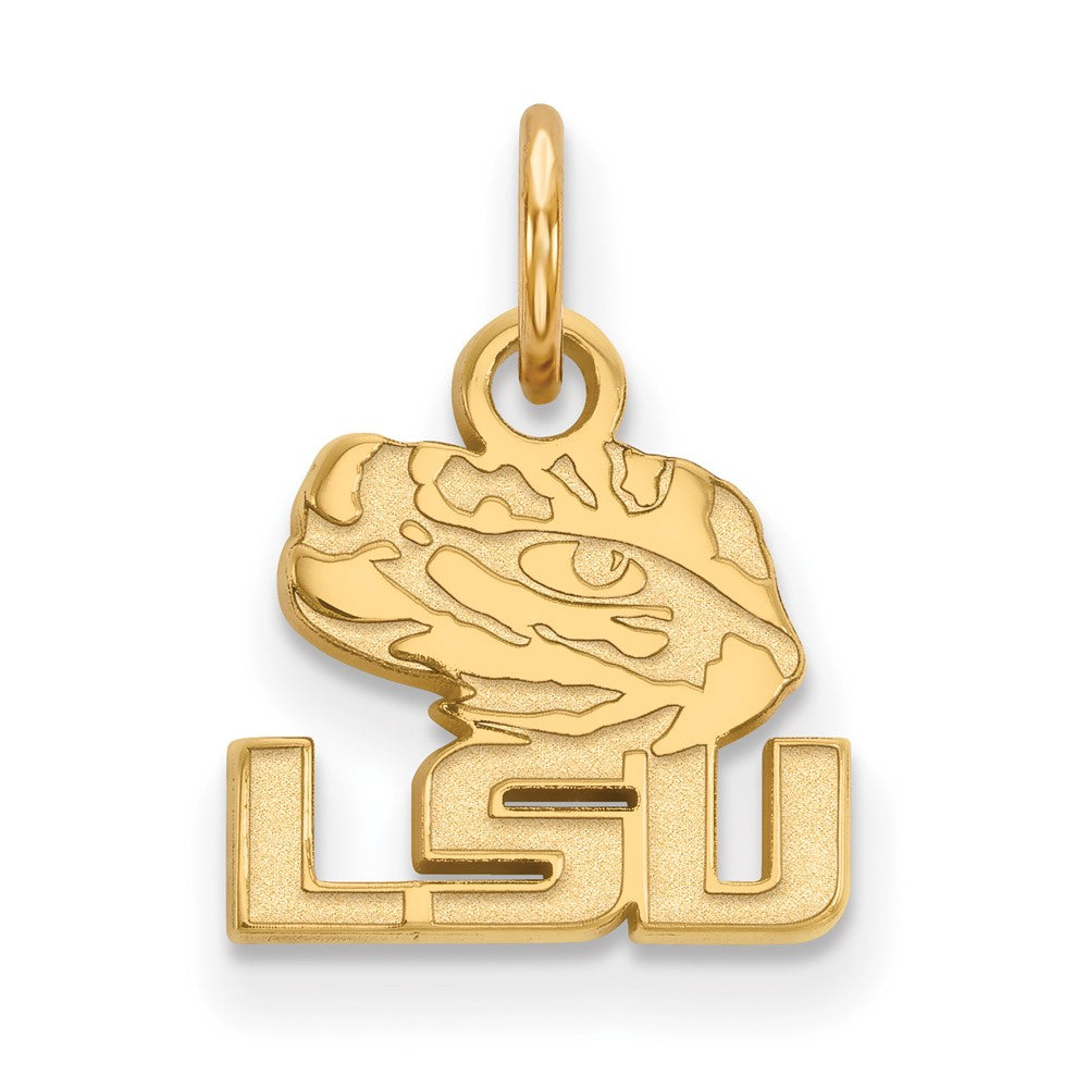Vergoldet Sterlingsilber Logoart Louisiana State University L S U Tiger Auge Extra Klein Anhänger
