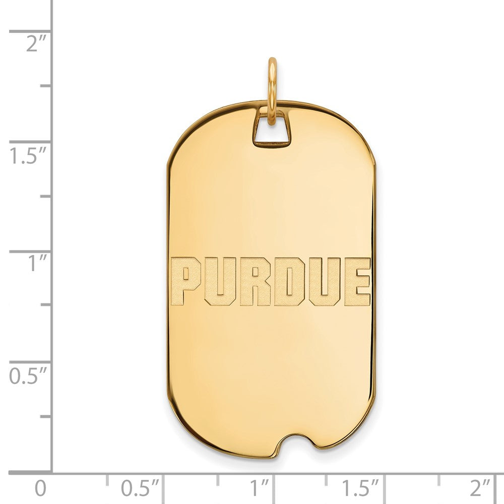 Vergoldet Sterlingsilber Logoart Purdue University Block Type Groß Erkennungsmarke Anhänger