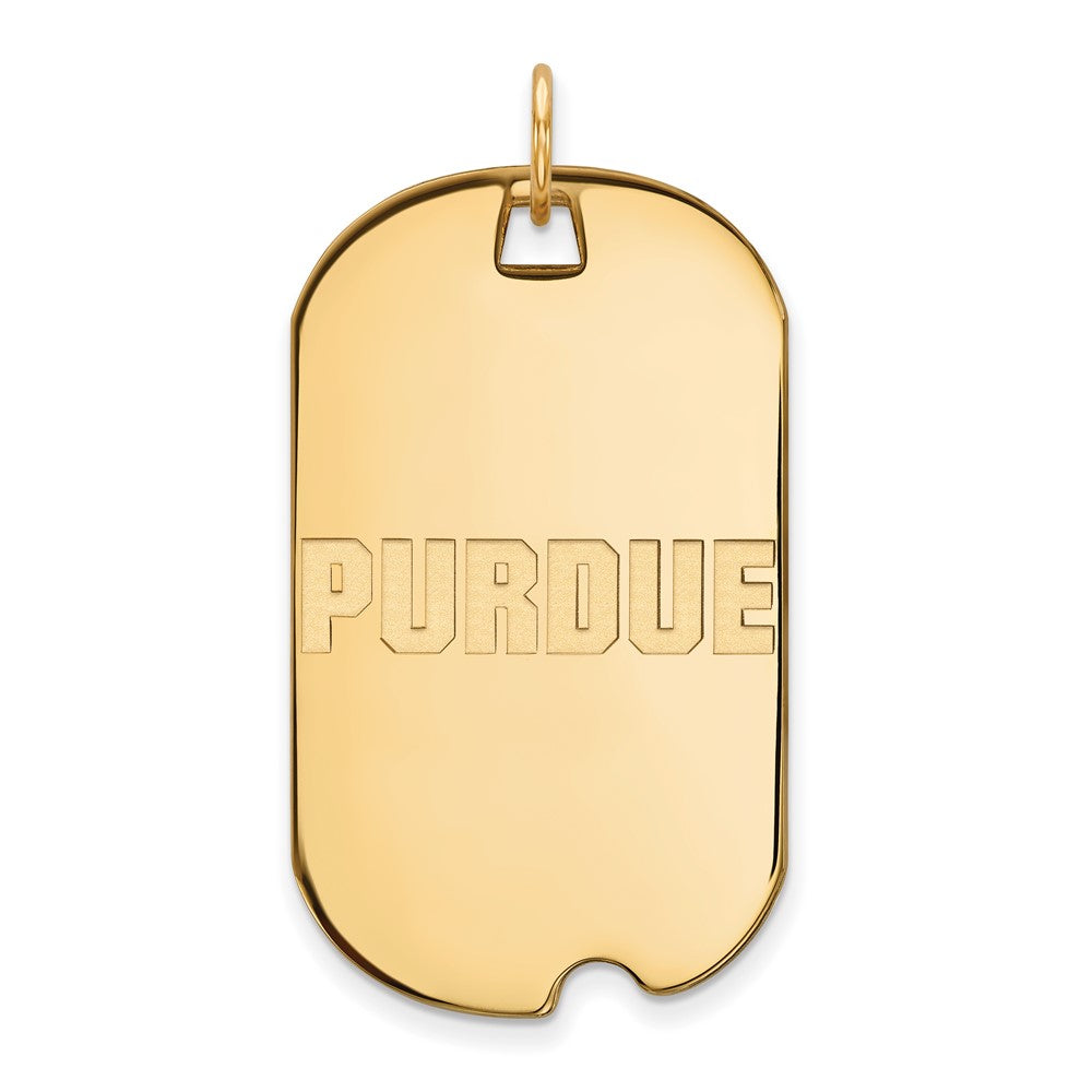 Vergoldet Sterlingsilber Logoart Purdue University Block Type Groß Erkennungsmarke Anhänger