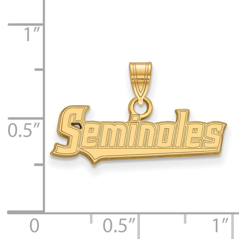 10K Gelbgold Logoart Florida State University Seminoles Schreibschrift Klein Anhänger