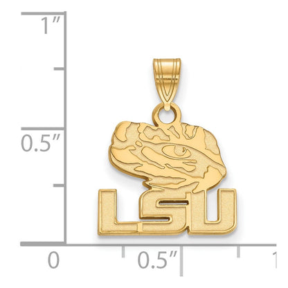 10K Gelbgold Logoart Louisiana State University L S U Tiger Auge Klein Anhänger