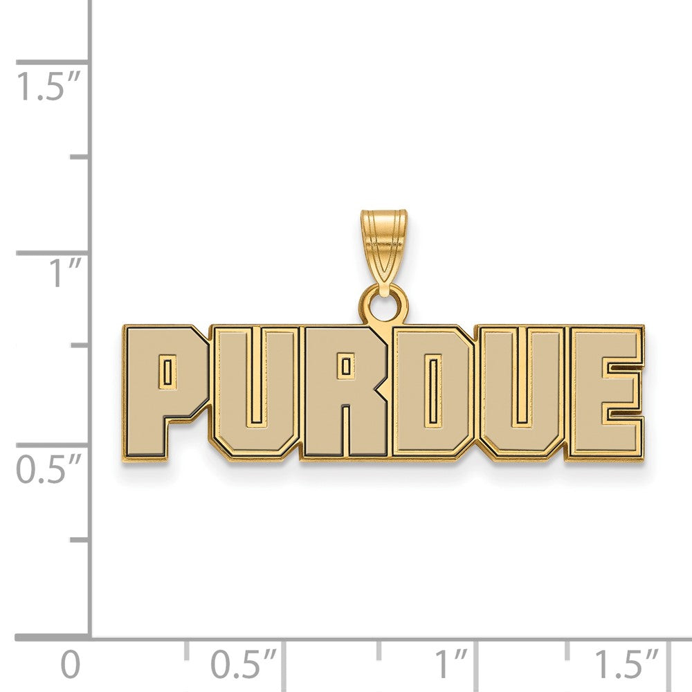 Vergoldet Sterlingsilber Logoart Purdue University Block Type Klein Emailliert Anhänger