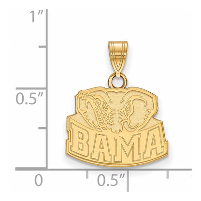Vergoldet Sterlingsilber Logoart University Of Alabama Elefant Klein Anhänger