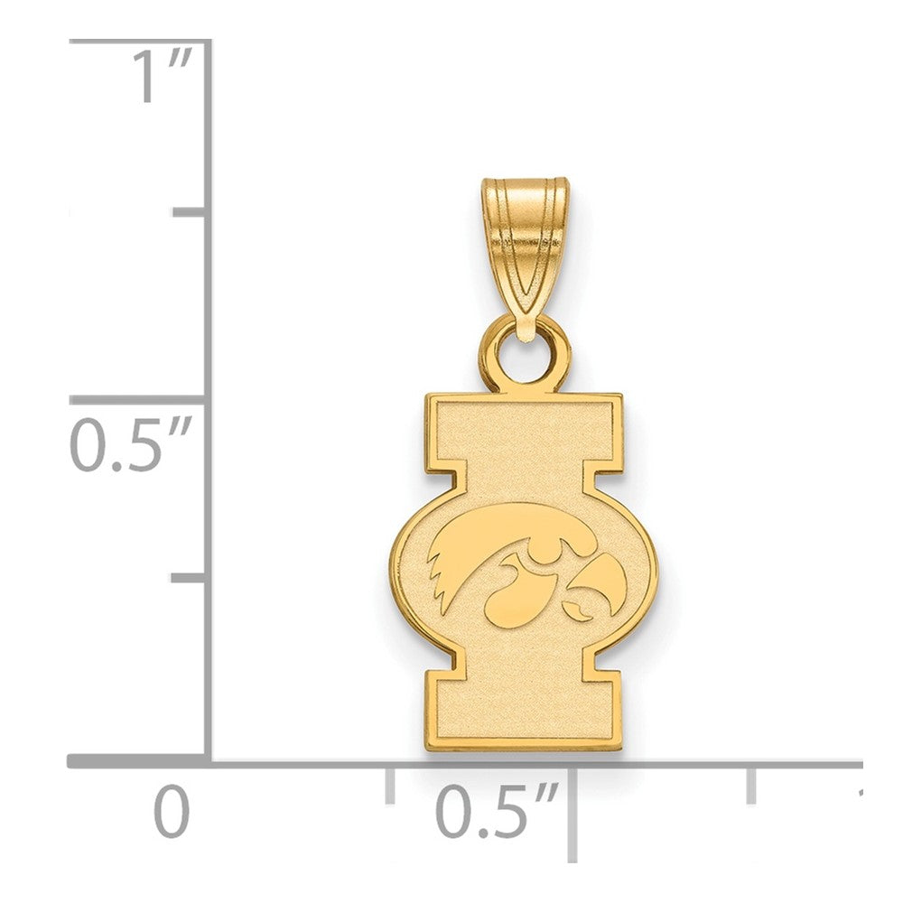 10K Gelbgold Logoart University Of Iowa Klein Anhänger