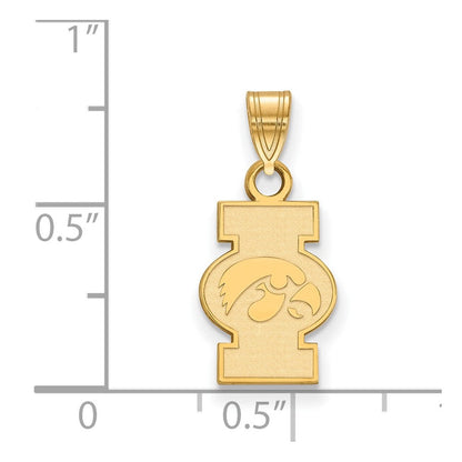 10K Gelbgold Logoart University Of Iowa Klein Anhänger