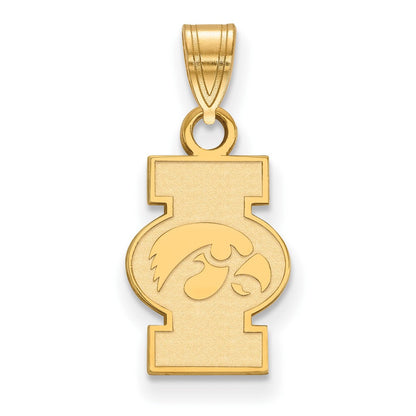 10K Gelbgold Logoart University Of Iowa Klein Anhänger