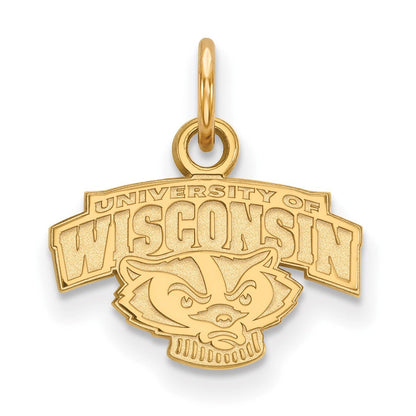 10K Gelbgold Logoart University Of Wisconsin Extra Klein Anhänger