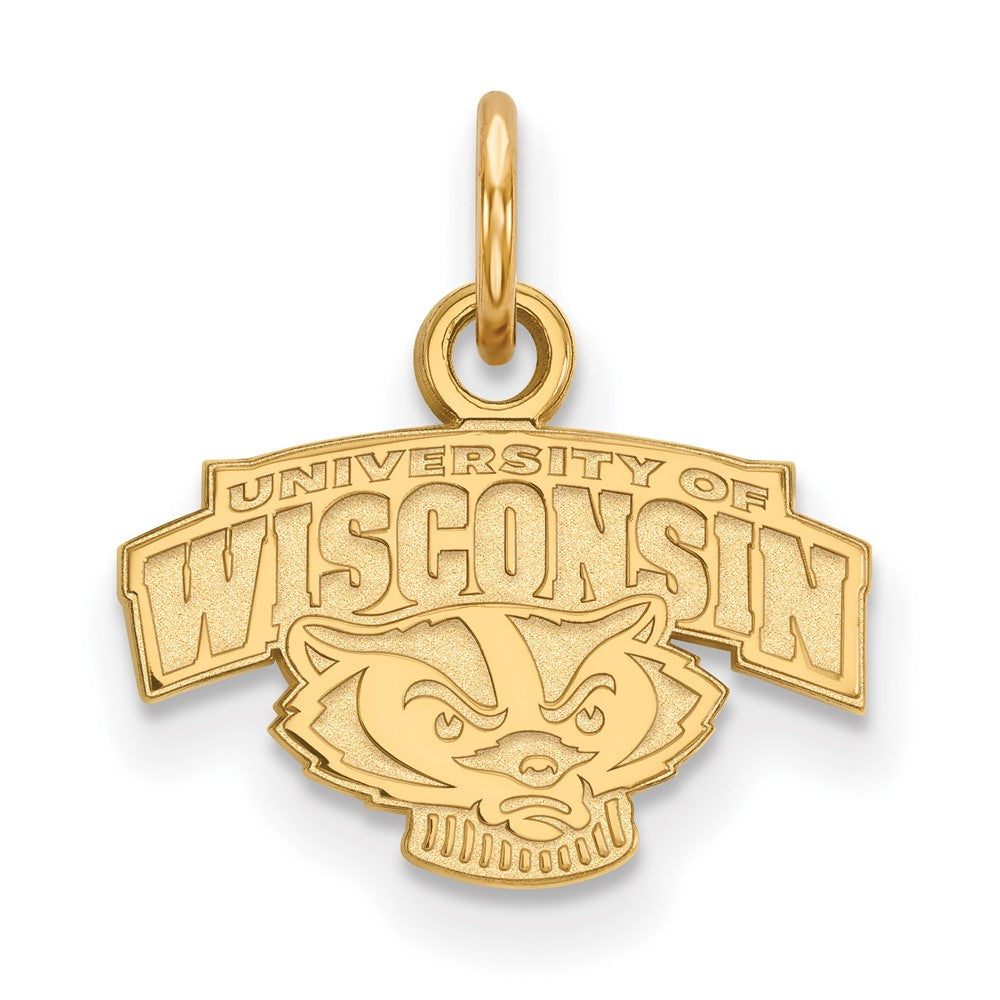 Vergoldet Sterlingsilber Logoart University Of Wisconsin Extra Klein Anhänger
