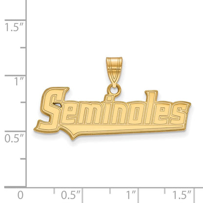 Vergoldet Sterlingsilber Logoart Florida State University Seminoles Schreibschrift Groß Anhänger