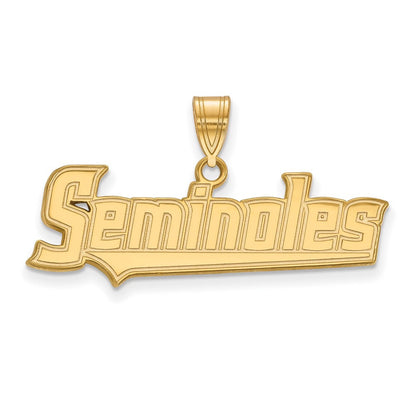 Vergoldet Sterlingsilber Logoart Florida State University Seminoles Schreibschrift Groß Anhänger