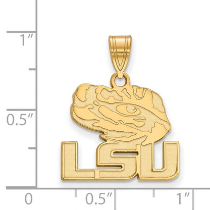 Vergoldet Sterlingsilber Logoart Louisiana State University L S U Tiger Auge Mittel Anhänger
