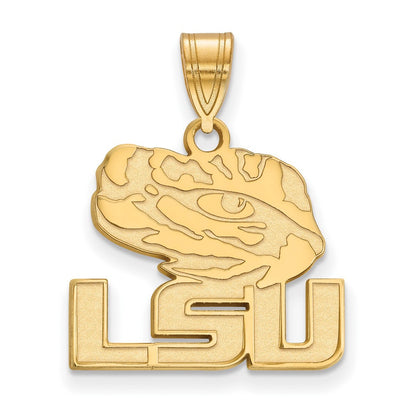Vergoldet Sterlingsilber Logoart Louisiana State University L S U Tiger Auge Mittel Anhänger
