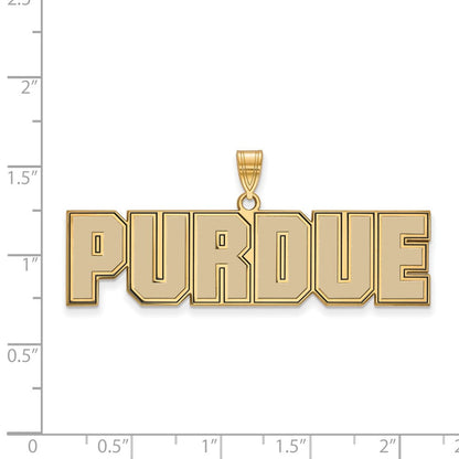 Vergoldet Sterlingsilber Logoart Purdue University Block Type Groß Emailliert Anhänger
