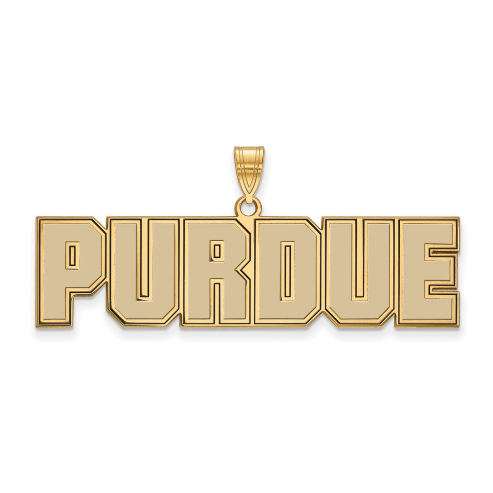 Vergoldet Sterlingsilber Logoart Purdue University Block Type Groß Emailliert Anhänger