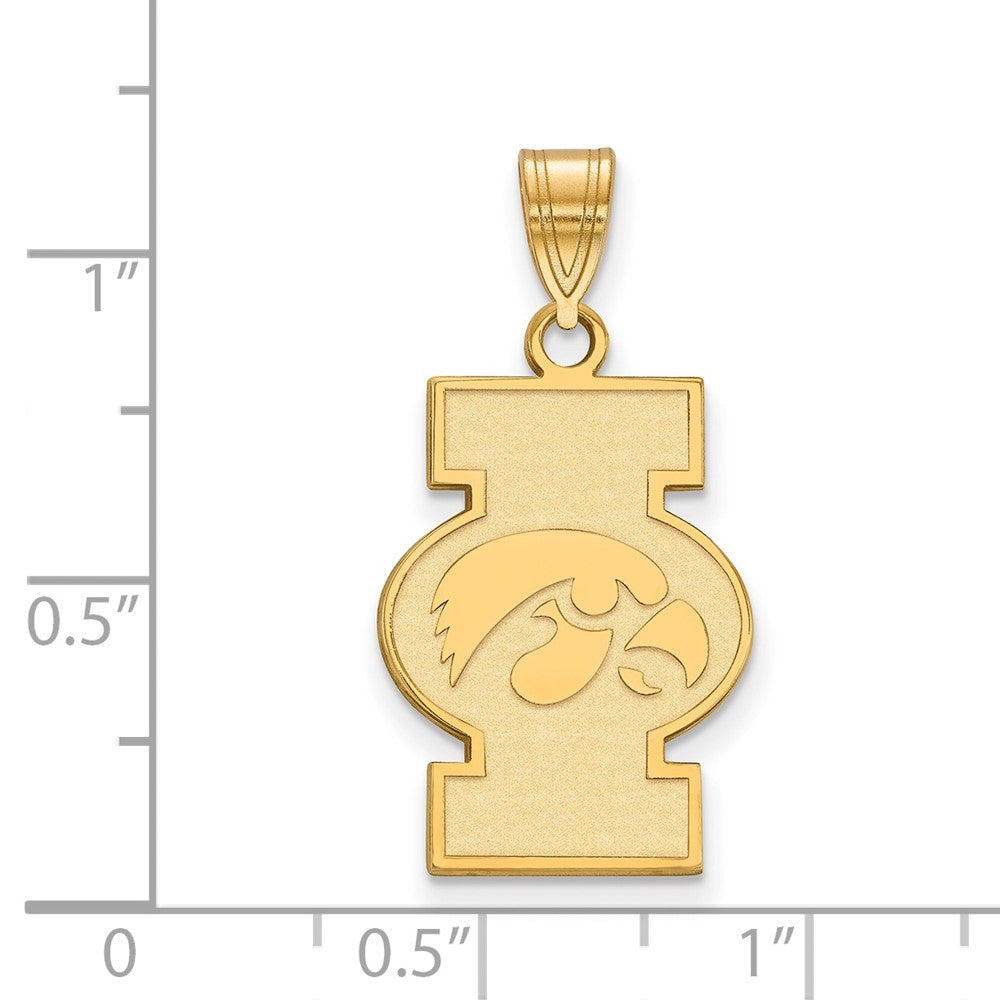 Vergoldet Sterlingsilber Logoart University Of Iowa Groß Anhänger