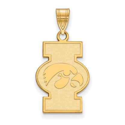 Vergoldet Sterlingsilber Logoart University Of Iowa Groß Anhänger