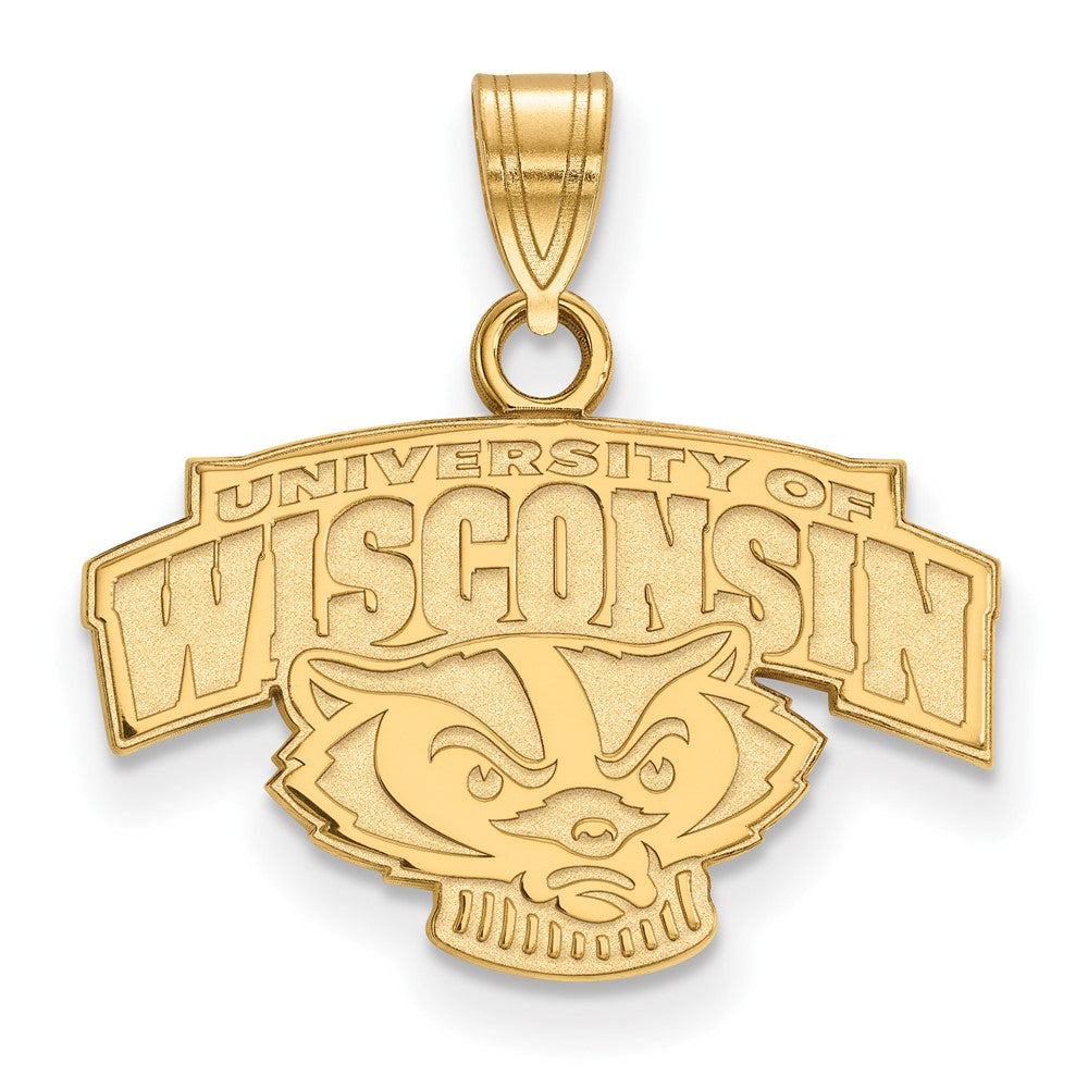 Vergoldet Sterlingsilber Logoart University Of Wisconsin Klein Anhänger