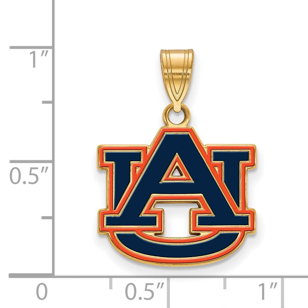 Vergoldet Sterlingsilber Logoart Auburn University A U Mittel Emailliert Anhänger