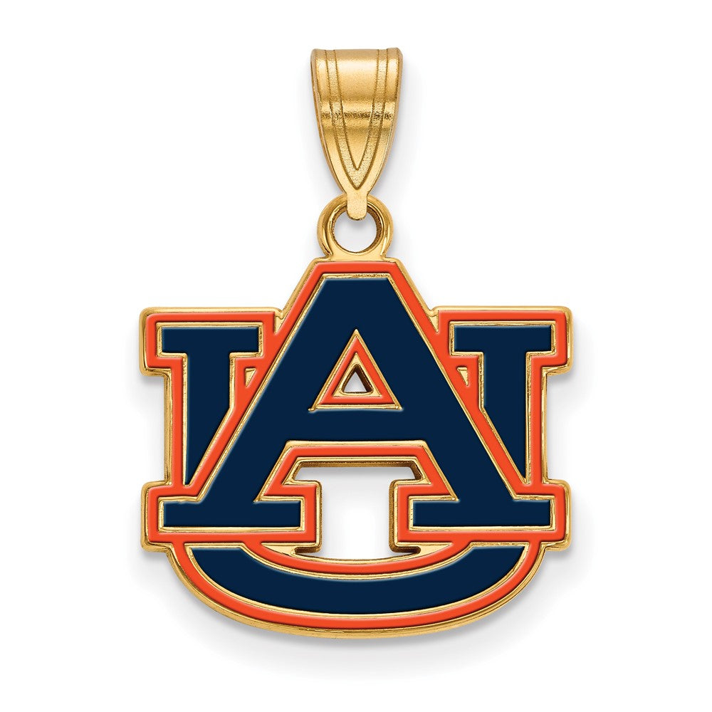 Vergoldet Sterlingsilber Logoart Auburn University A U Mittel Emailliert Anhänger
