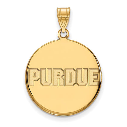 Vergoldet Sterlingsilber Logoart Purdue University Block Type Groß Plättchen Anhänger