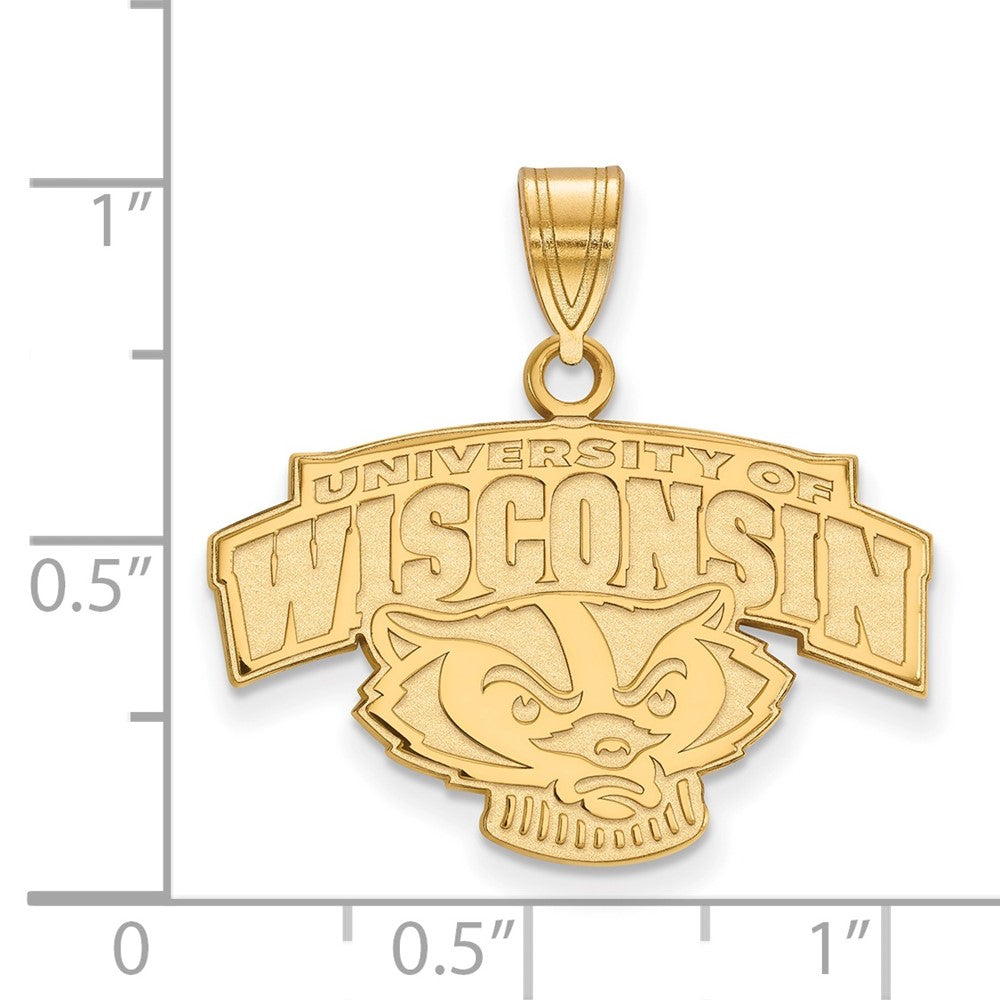 Vergoldet Sterlingsilber Logoart University Of Wisconsin Mittel Anhänger