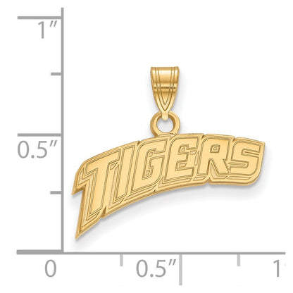 Vergoldet Sterlingsilber Logoart Louisiana State University Tigers Klein Anhänger