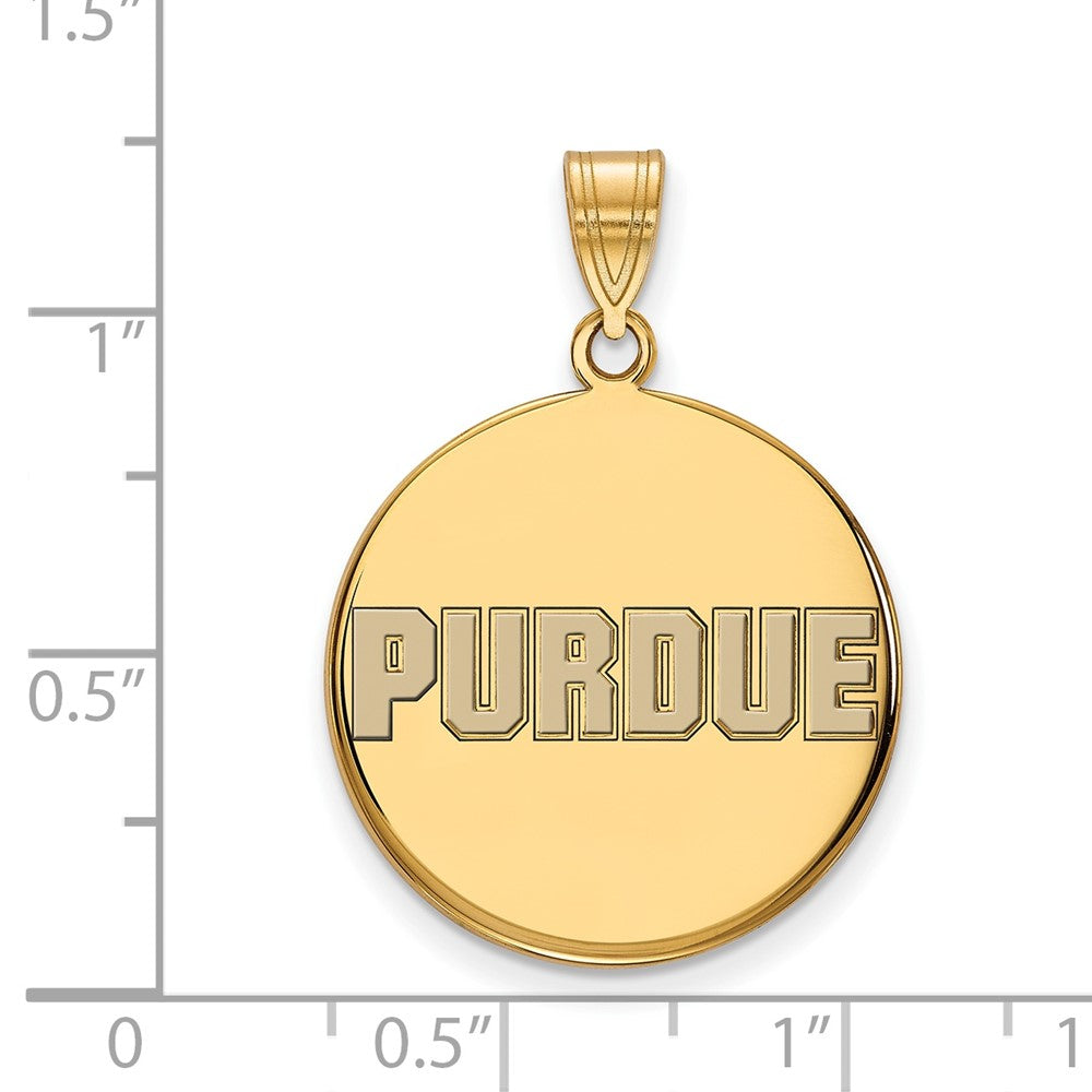 Vergoldet Sterlingsilber Logoart Purdue University Block Type Groß Emailliert Plättchen Anhänger