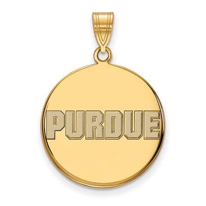 Vergoldet Sterlingsilber Logoart Purdue University Block Type Groß Emailliert Plättchen Anhänger