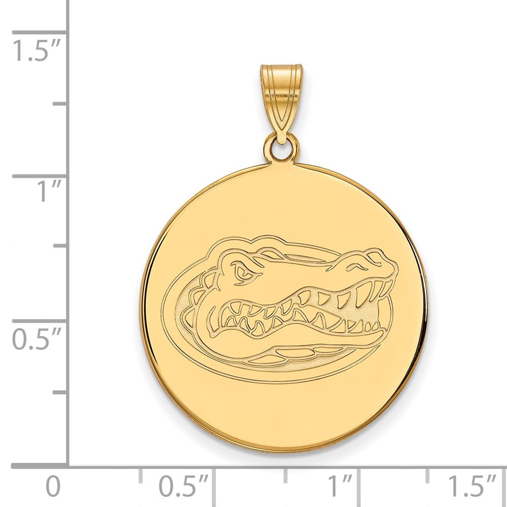 Vergoldet Sterlingsilber Logoart University Of Florida Gator Extra Groß Plättchen Anhänger