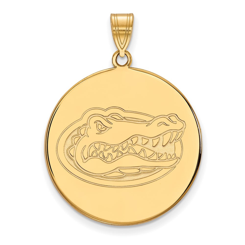 Vergoldet Sterlingsilber Logoart University Of Florida Gator Extra Groß Plättchen Anhänger