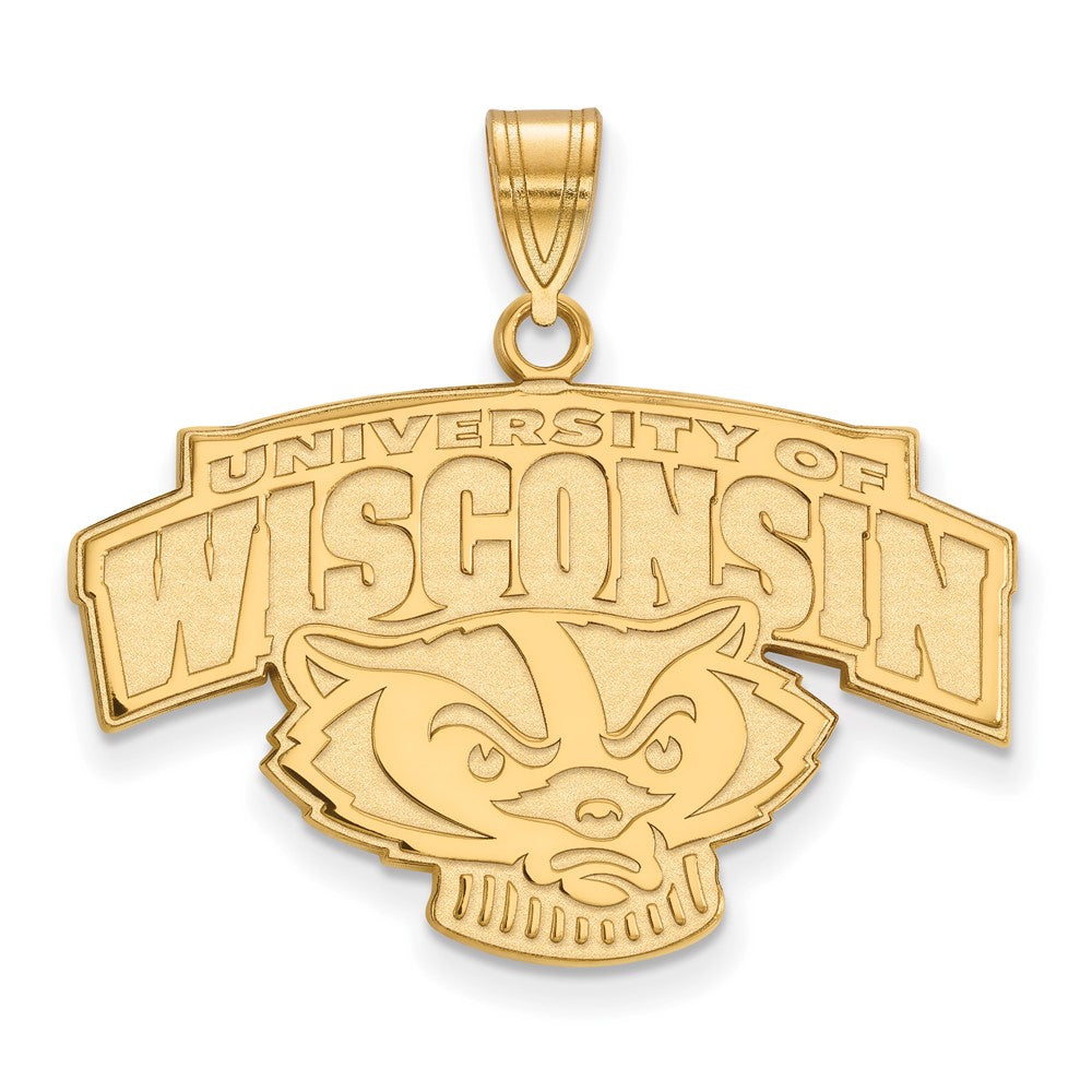 10K Gelbgold Logoart University Of Wisconsin Groß Anhänger