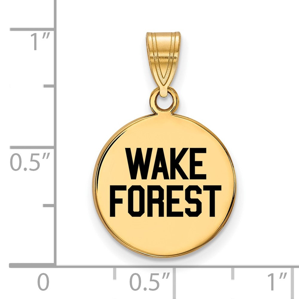 Vergoldet Sterlingsilber Logoart Wake Forest University W F Deacon Mittel Emailliert Plättchen Anhänger