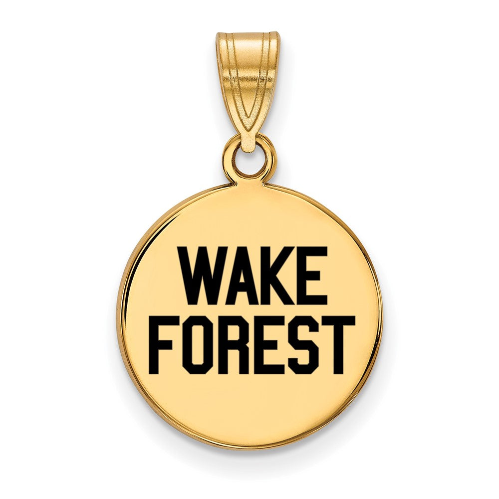 Vergoldet Sterlingsilber Logoart Wake Forest University W F Deacon Mittel Emailliert Plättchen Anhänger
