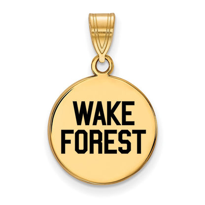 Vergoldet Sterlingsilber Logoart Wake Forest University W F Deacon Mittel Emailliert Plättchen Anhänger