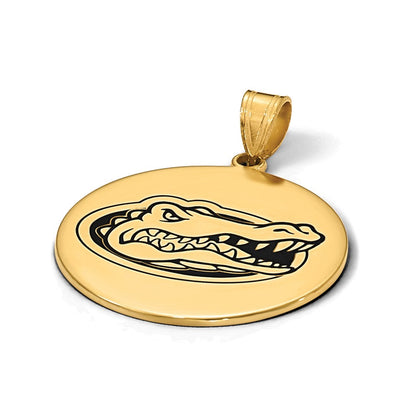 Vergoldet Sterlingsilber Logoart University Of Florida Gator Extra Groß Emailliert Plättchen Anhänger