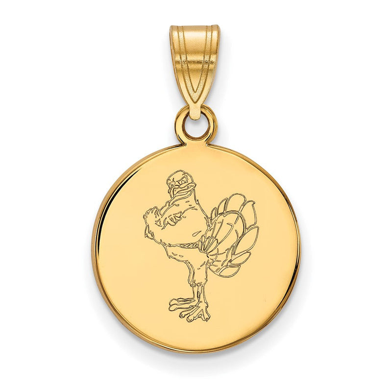 10K Gelbgold Logoart Virginia Tech Hokiebird Mittel Plättchen Anhänger
