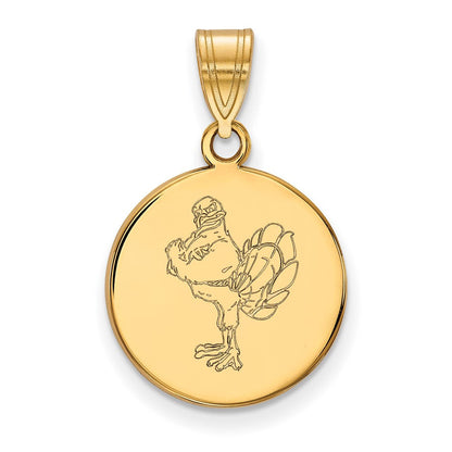 Vergoldet Sterlingsilber Logoart Virginia Tech Hokiebird Mittel Plättchen Anhänger