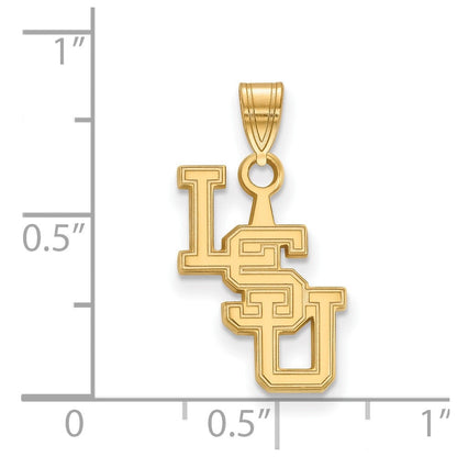 Vergoldet Sterlingsilber Logoart Louisiana State University L S U Klein Anhänger