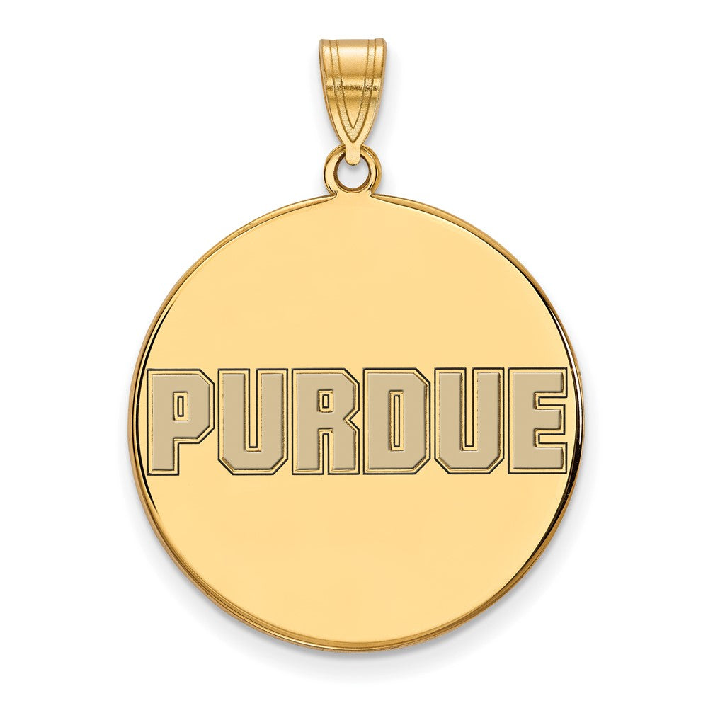 Vergoldet Sterlingsilber Logoart Purdue University Block Type Extra Groß Emailliert Plättchen Anhänger