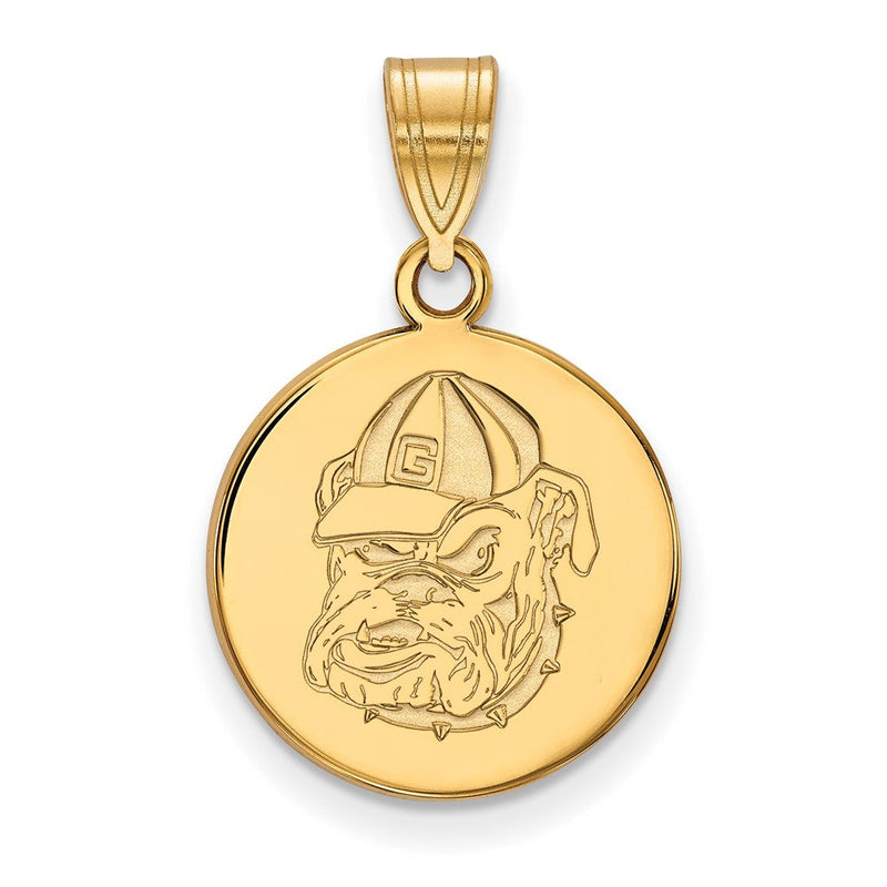 10K Gelbgold Logoart University Of Georgia Bulldog Mittel Plättchen Anhänger