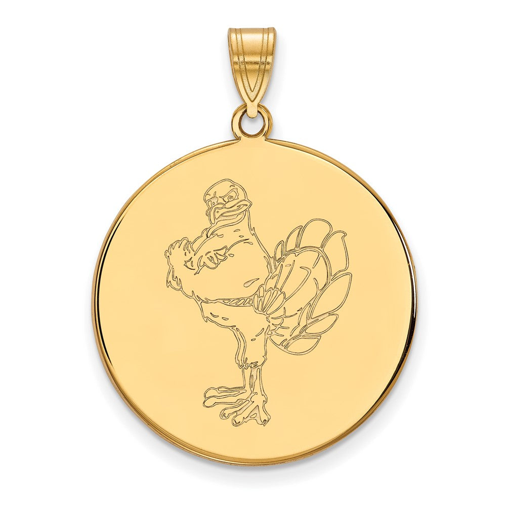 Vergoldet Sterlingsilber Logoart Virginia Tech Hokiebird Extra Groß Plättchen Anhänger