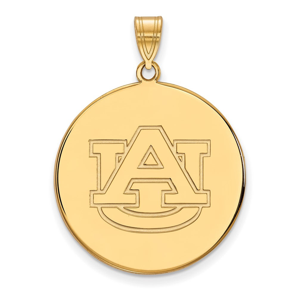 Vergoldet Sterlingsilber Logoart Auburn University Extra Groß Plättchen Anhänger