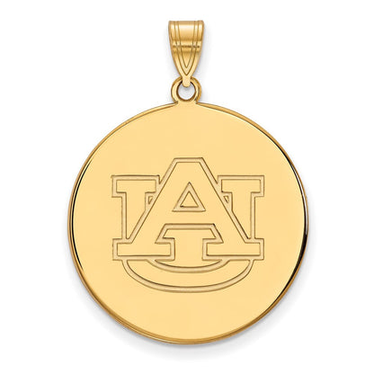 Vergoldet Sterlingsilber Logoart Auburn University Extra Groß Plättchen Anhänger