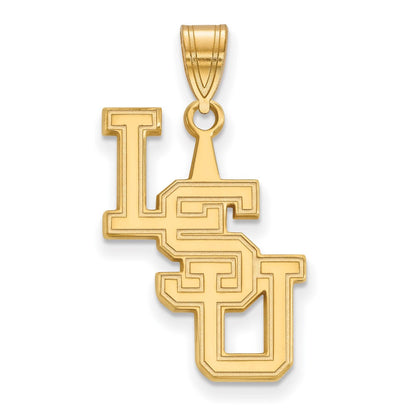 Vergoldet Sterlingsilber Logoart Louisiana State University L S U Groß Anhänger