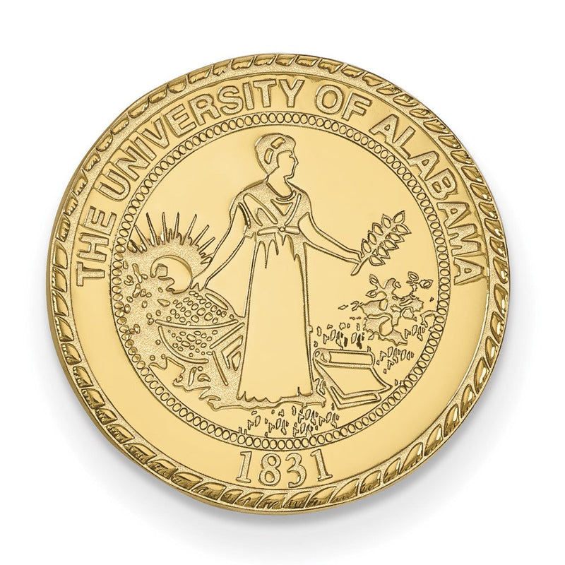 14K Gelbgold Gold Logoart University Of Alabama Wappen Anstecknadel