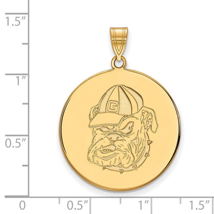 10K Gelbgold Logoart University Of Georgia Bulldog Extra Groß Plättchen Anhänger