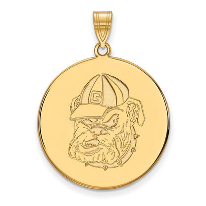 10K Gelbgold Logoart University Of Georgia Bulldog Extra Groß Plättchen Anhänger