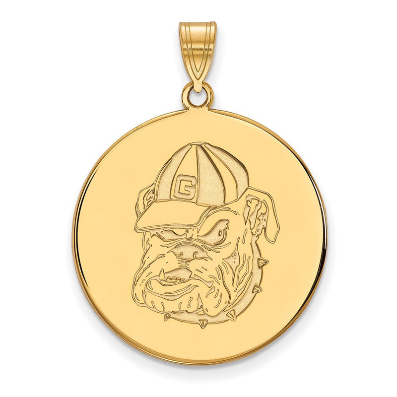 10K Gelbgold Logoart University Of Georgia Bulldog Extra Groß Plättchen Anhänger